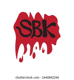 letra logotipo de diseño simple de vector de color SBK