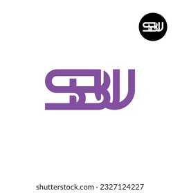 Diseño de logotipo de monograma SBW para carta