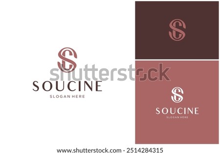 Letter SC CS Font Initial Monogram Luxury Elegant Minimalist Vector Logo Design Illustration