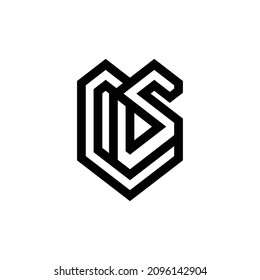 letter SC or CS initial logo icon vector template