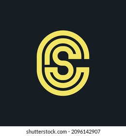 letter SC or CS initial logo icon vector template