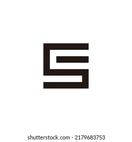 Letter Sc cS S c square, stripe geometric symbol simple logo vector