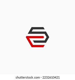 plantilla de ilustración vectorial de diseño del logotipo de la letra sc hexagón