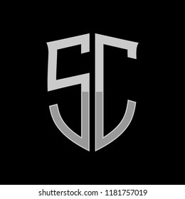 Letter SC initial logo design vector