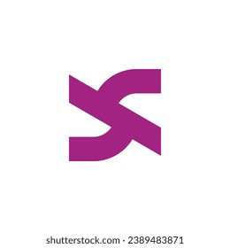letra sc línea simple vector de logotipo geométrico púrpura 