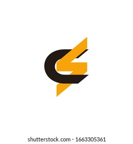 letter sc linked colorful overlapping logo vector