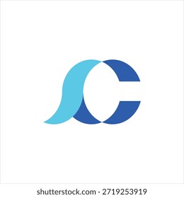 letter sc logo design element vector template