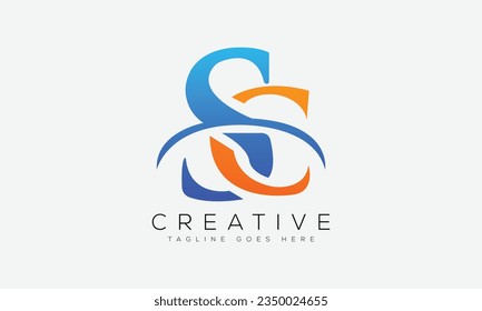 Ilustración vectorial de la plantilla de diseño del logotipo SC de la letra.