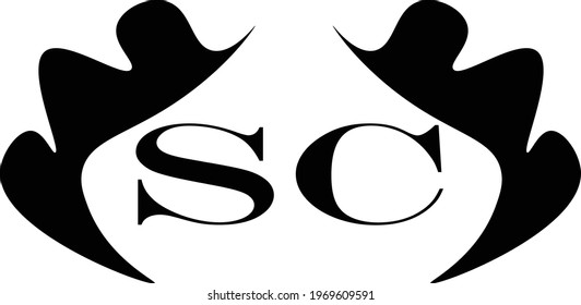 Letter sc logo on white background.