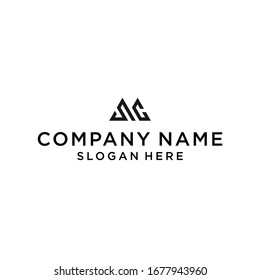 letter sc mountain logo design vector illustration template