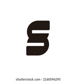 letter sc simple curves linked geometric logo vector