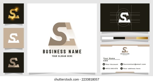 Letter SC or SL monogram logo with business card design