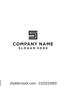 letter sc square logo design vector illustration template
