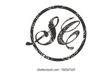 Letter SC Vintage 