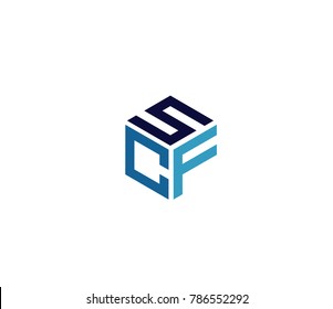 Letter SCF logo template. three letter icon