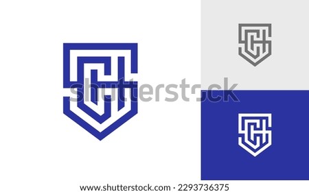 Letter SCH initial monogram emblem logo design vector Stock foto © 