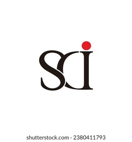 letter sci simple linked logo vector 