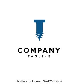 Letter I Screw logo Icon Vector