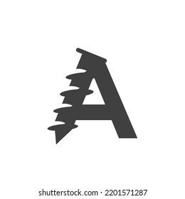 Letter A Screw Logo Template For Construction Ironmonger  Symbol Design