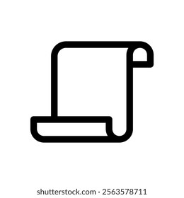 Letter Scroll Icon Line Style Design Web and Mobile Vector Illustration.