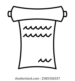 letter scroll, on white background