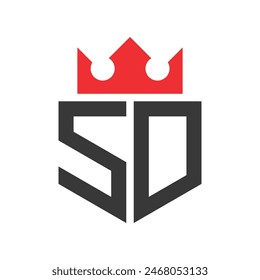 Letter SD Crown Logo. Crown on Letter SD Logo Design Template