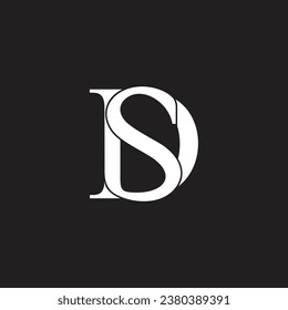 letter sd curves linked simple logo vector 
