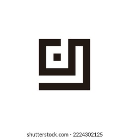 Letter SdS S d quadratisches geometrisches Symbol, einfaches Logo, Vektorgrafik