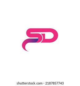 Letter SD Gradient color logo. SD logo design vector illustration.