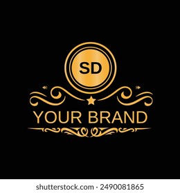 Letra SD manuscrito diseño de logotipo único para su negocio