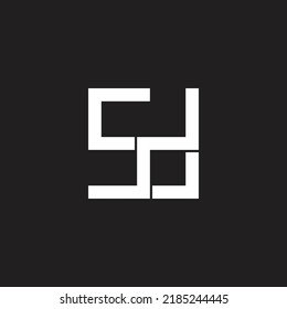 letter sd linked line simple geometric logo vector