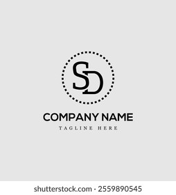 Letter SD logo design creative custom clean two alphabet logo
