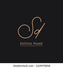 Letter Sd Logo. Initial Letter Design Vector Luxury Colors
