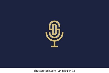 letter sd with microphone logo icon design vector design template inspiration