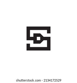 
logotipo del vector del cuadro de símbolos simple de la letra S,D