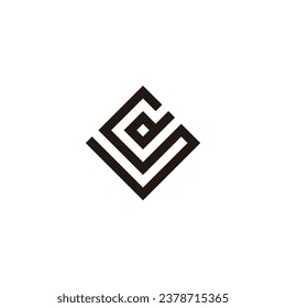 Letra sd cuadrado, símbolo geométrico elegante vector logotipo simple