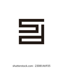 Letter Sd square, unique geometric symbol simple logo vector