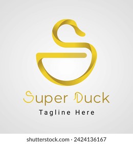 Letra SD (Super Duck) Logo, combinación de las letras S y D que forman el animal del pato
