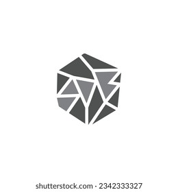 letter SDB with stone logo design. vector illustration isolated on white