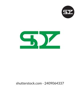 Diseño de logotipo de monograma SDZ Carta