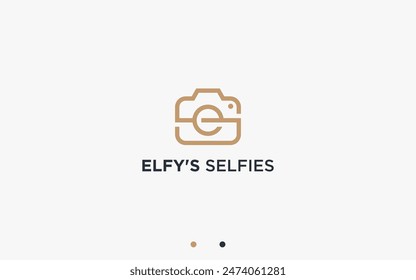 letter se with camera logo design vector silhouette illustration