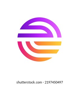 Letter Se Circle Gradient Logo Design Stock Vector (Royalty Free ...