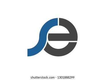 Letter SE circle logo design vector 