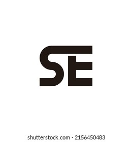 Letter SE connect geometric symbol simple logo vector