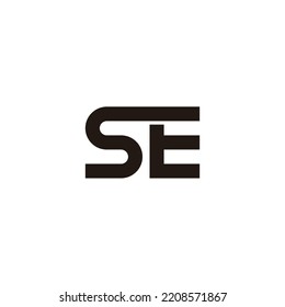 Letter SE connect, outline geometric symbol simple logo vector