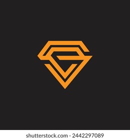 letter se diamond gold flat linked logo vector 