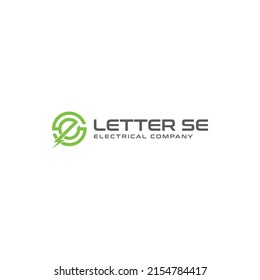 Letter SE Circle Electricle Electrical Contract Company Thunder Blitz Energy Business