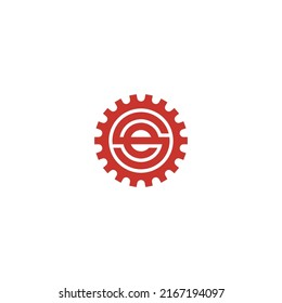 Letter SE ES Gear Engineering Technician Mechanisches Logo Minimal Einfach modern