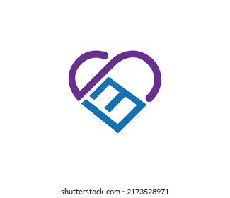 Letter SE, ES Heart Shape Logo Design. Wedding , Love or Valentine, Couple T Shirt and Heart Doctor Vector Template.