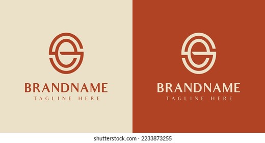 Letter SE or ES Oval Logo, suitable for any business with ES or SE initials.